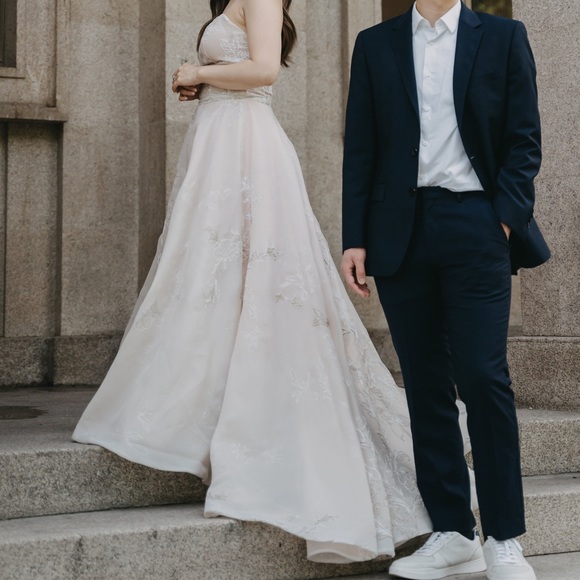 Viero Bridal Pink Floral Gown - Picture 2 of 4